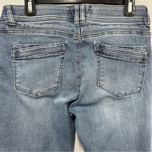 DEMOCRACY "AB" Technology size 10 Womens Raw Hem Blue Denim distressed Jeans - Picture 4 of 16